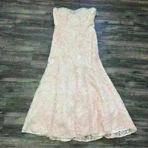 EVA U.S.A. Formal Lace Gown light pink-peach gown size XL